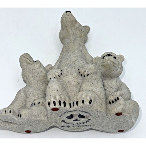 Vintage Quarry Critters Billy & Friends 3 Sad looking Bears Figurine 5.5”x6.5” - Picture 12 of 13